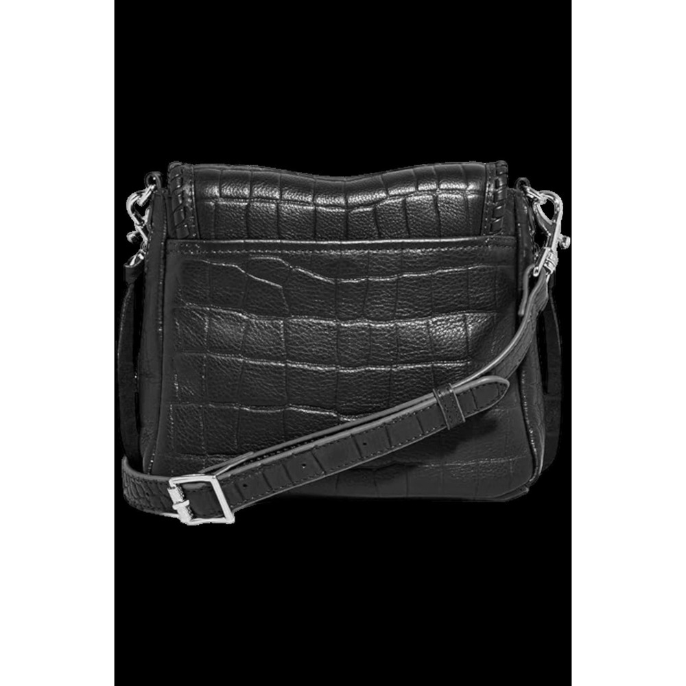 Aimee Kestenberg Leather All for Love Saddle Bag Black Croco - Picture 3 of 3